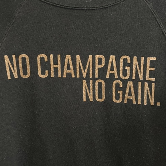 Brunette the label No Champagne No Gain sweatshirt size S/M in Black - Picture 3 of 3